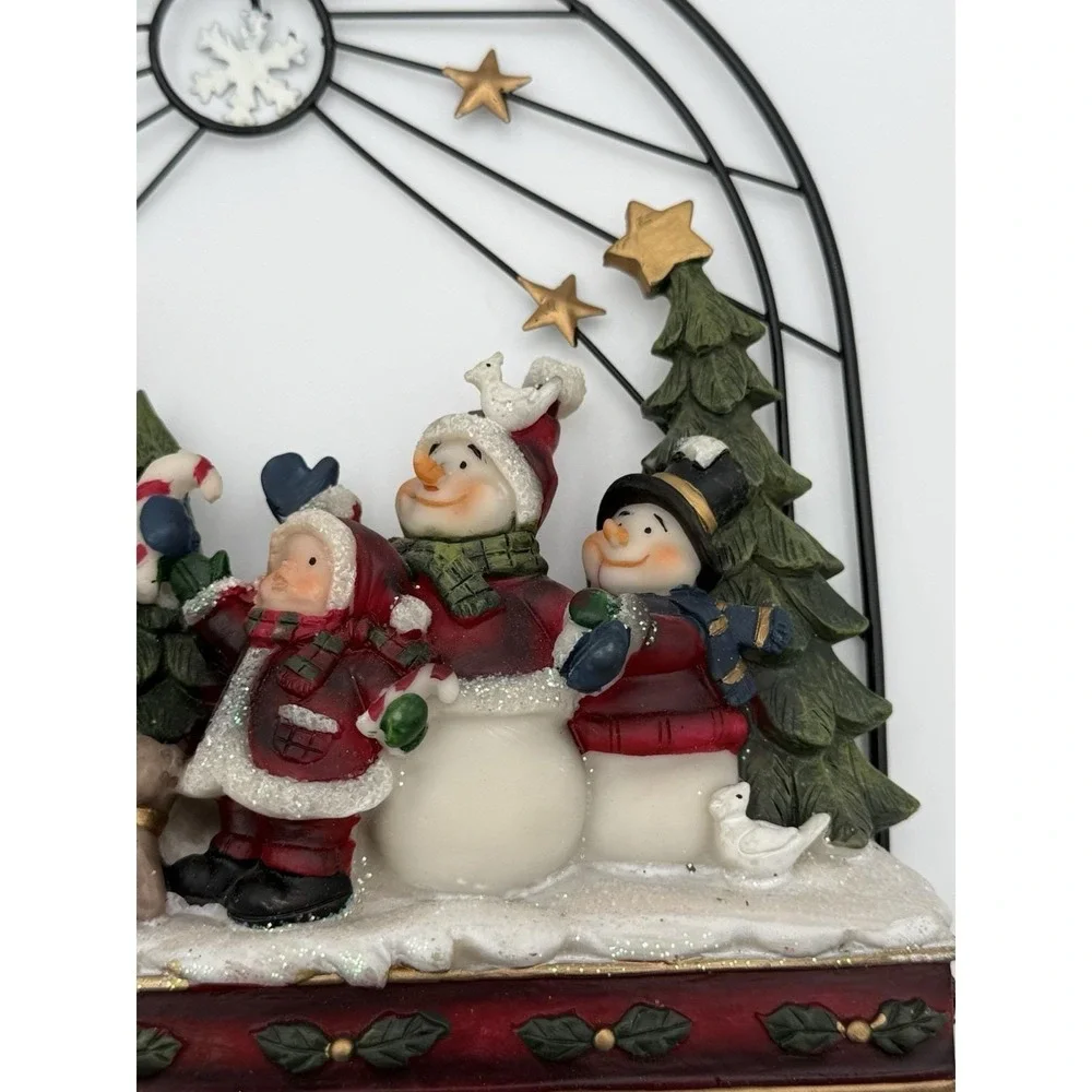 Vintage Ceramic/Metal Santa, Child, & Snowmen Carolers-Hanging or Tabletop Decor